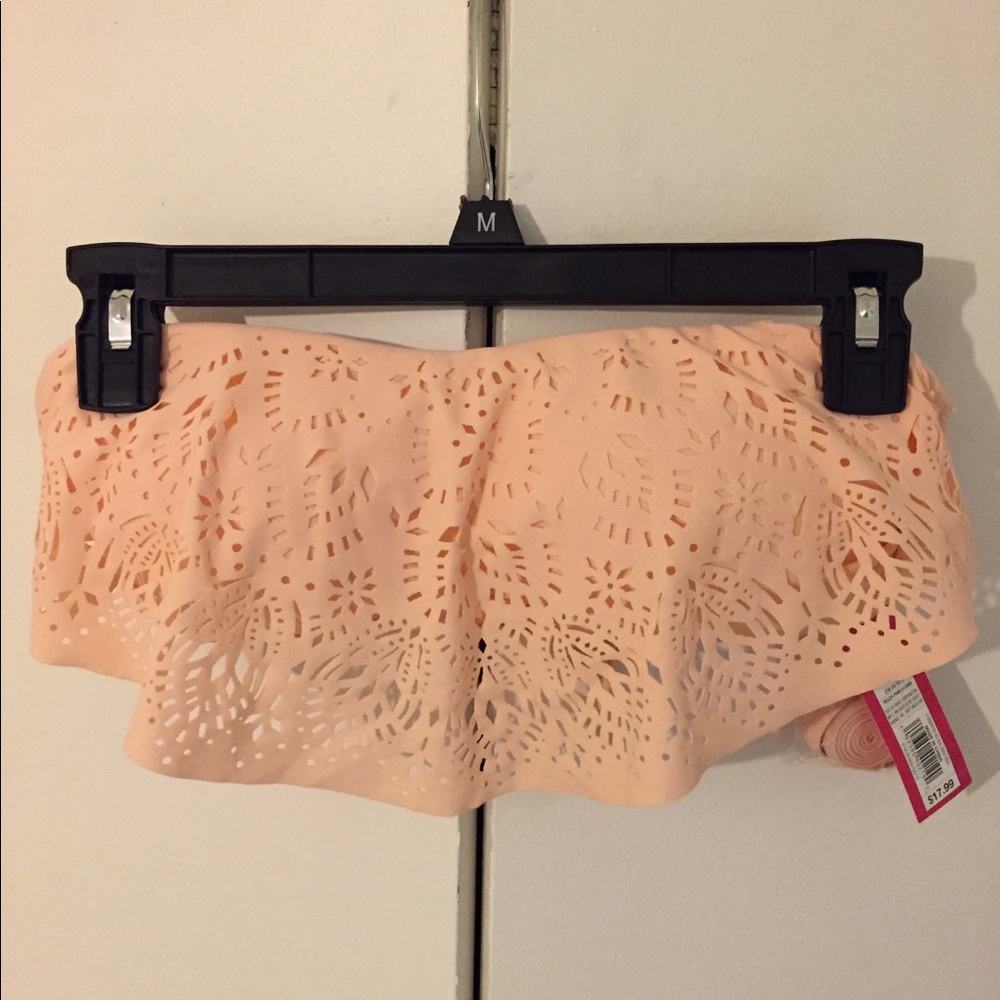 Xhilaration Peach Pink Bandeau Bikini Top